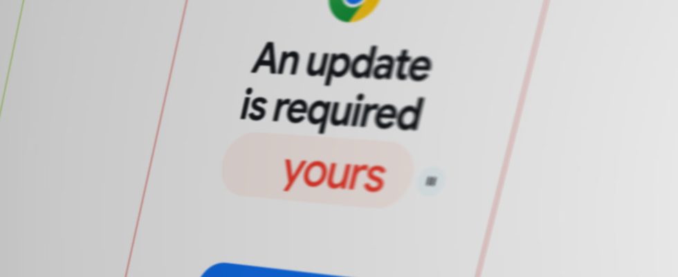 Be wary if a screen asks you to update Chrome