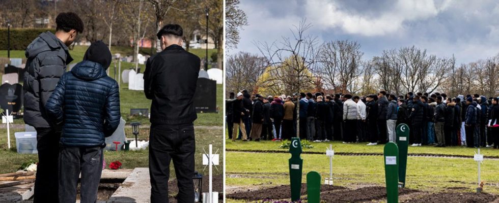 Friends say goodbye to the 16 year old boy in Norrkoping
