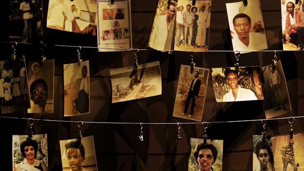 Portraits of many victims of the Tutsi genocide in Rwanda in 1994, exhibited at the Kigali Memorial Center, April 5, 2019.