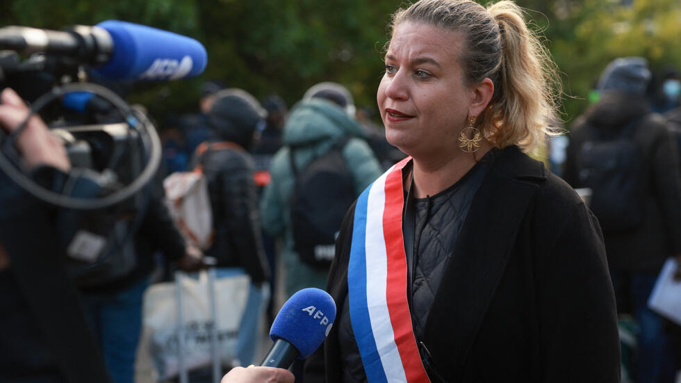The president of the LFI group in the National Assembly, MP Mathilde Panot, in Vitry-sur-Seine, April 17, 2024.