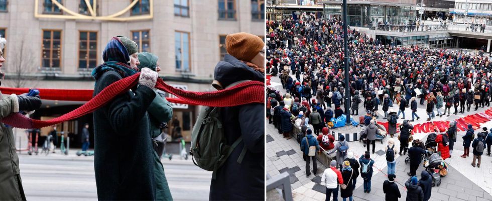 The rebel mothers marched towards the Riksdag in protest against