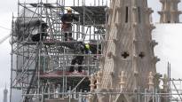 The repair work of Notre Dame Cathedral which was badly