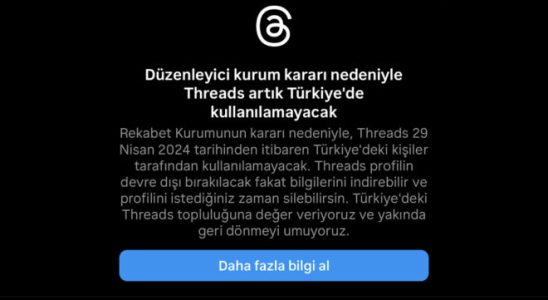 Threads will be closed for use in Turkey tomorrow