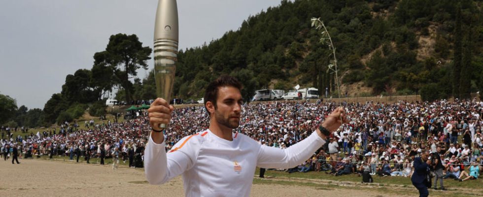 the Olympic flame lit in Greece begins its journey to