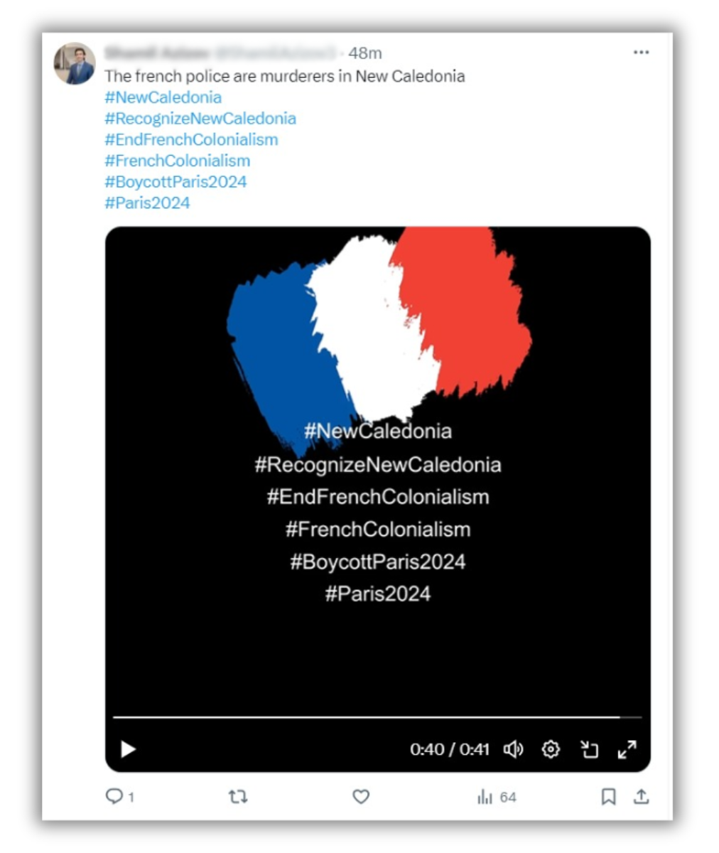 During the day of Thursday, May 16, the disinformation and denigration campaign targeting the action of law enforcement in New Caledonia continued with the broadcast of another montage relayed on the same accounts.