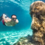 Diving in this French bay we discover mysterious statues submerged