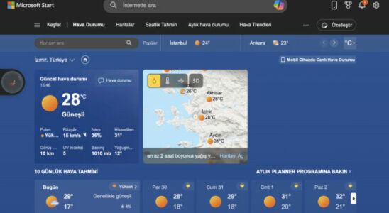 Microsoft Start provides the most accurate weather information