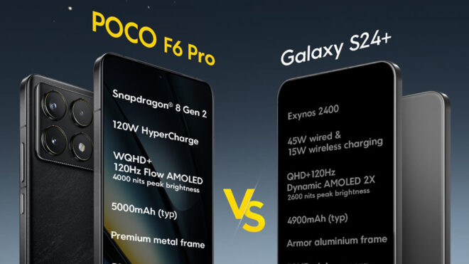 POCO F6 Pro compared to Galaxy S24 POCO Pad announced