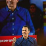 Pedro Sanchez returns to a meeting in Catalonia