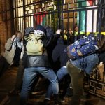 Police begin clearing protest camp in Utrecht University Library courtyard
