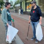 Volunteers clean up the streets Mainly cigarette butts