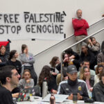 at the University of Geneva students mobilized for Palestine evacuated
