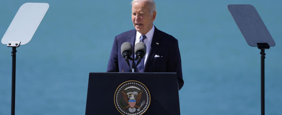 In Normandy Joe Biden pays tribute to the American Rangers