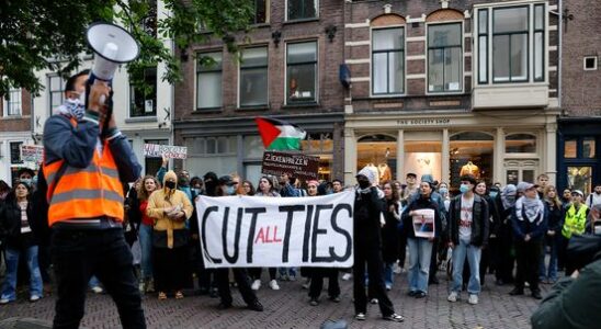 Pro Palestinian demonstrators from university library to city hall