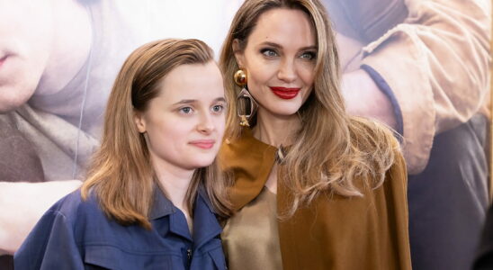 Same hair same porcelain complexion and matching outfits Angelina Jolie