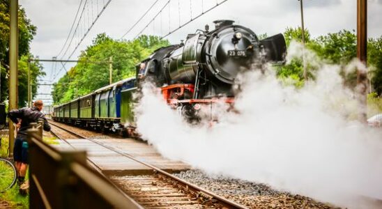 Steam train attracts a lot of attention during the celebration