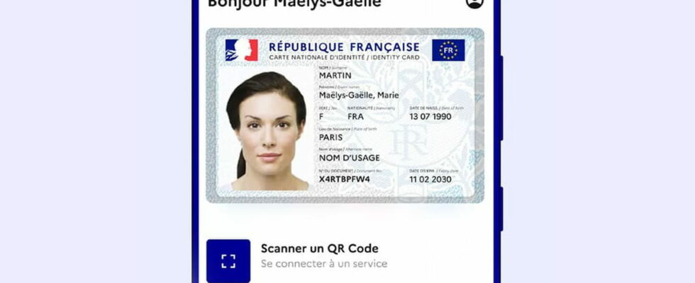 The France Identity application which brings together the digital identity