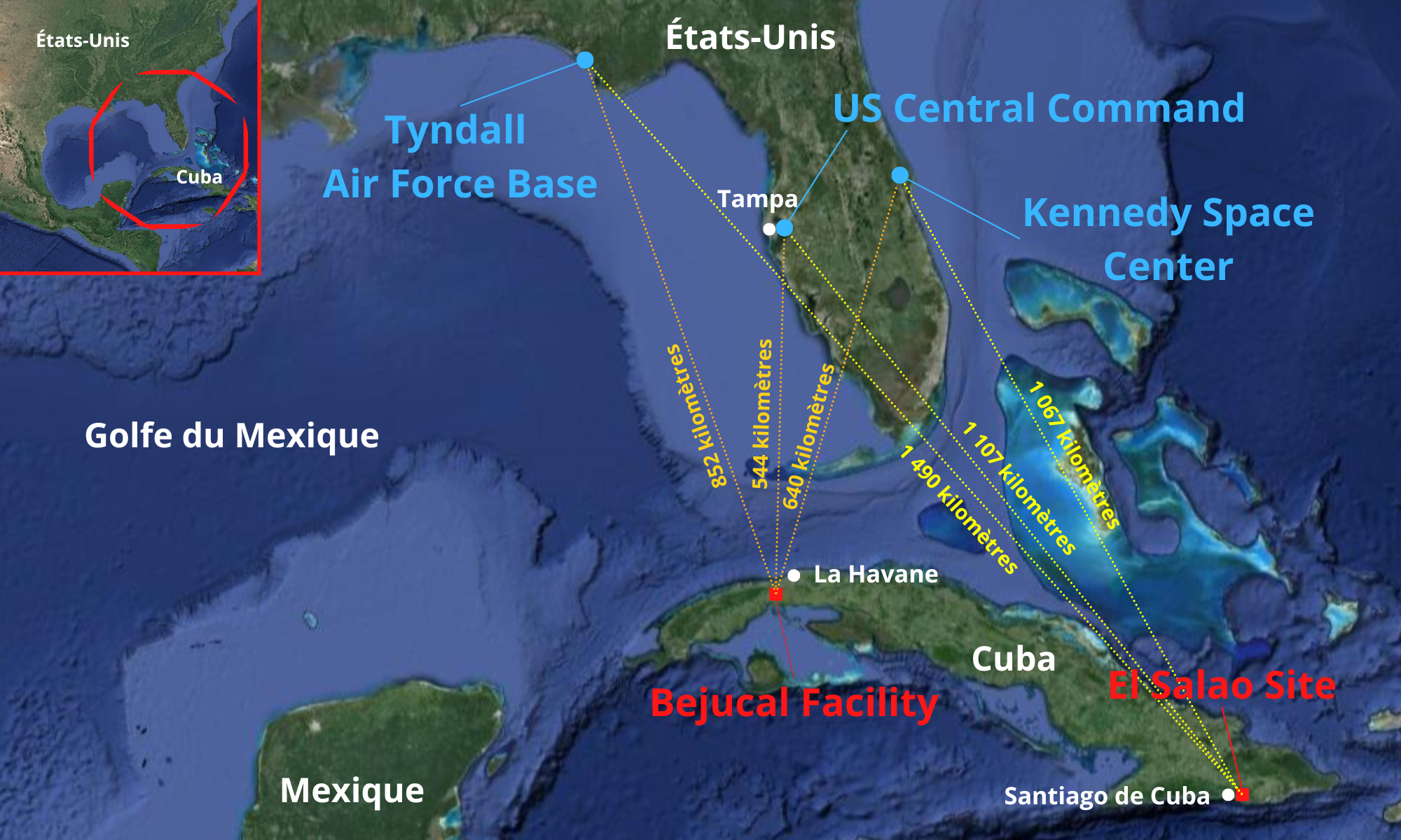 Cuba is located near several strategic U.S. sites, an ideal position for gathering intelligence.