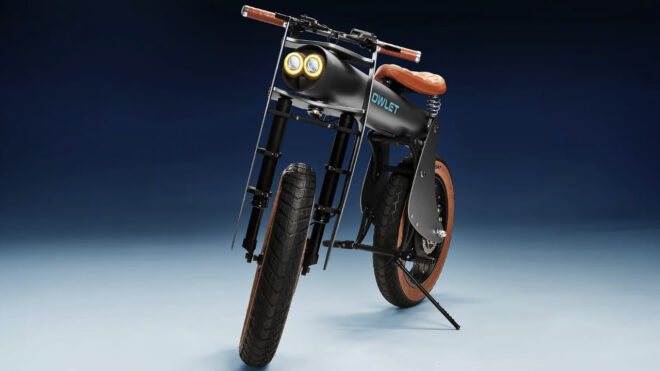 An electric motorcycle from Owlet that draws attention with its