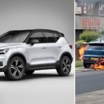 Explosive fire in a brand new Volvo hybrid with