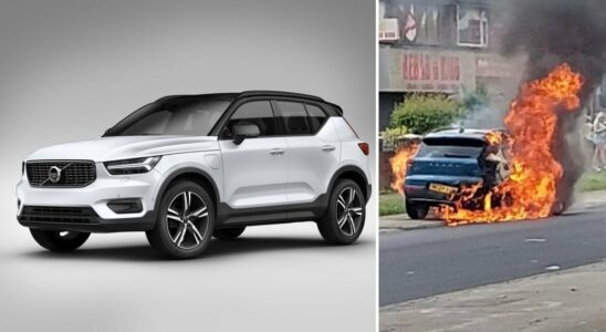 Explosive fire in a brand new Volvo hybrid with