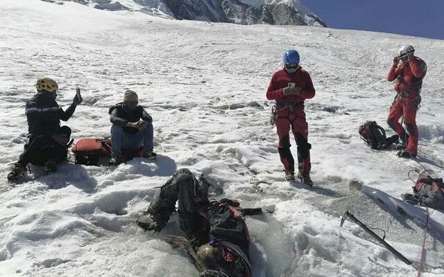 It was revealed when the glaciers retreated The missing mountaineer