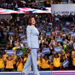 Kamala Harris rides momentum for her candidacy with rally in