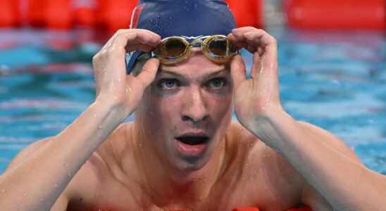 Leon Marchand Olympic champion in the 200m butterfly his crazy