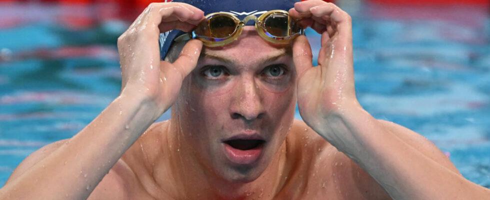 Leon Marchand Olympic champion in the 200m butterfly his crazy