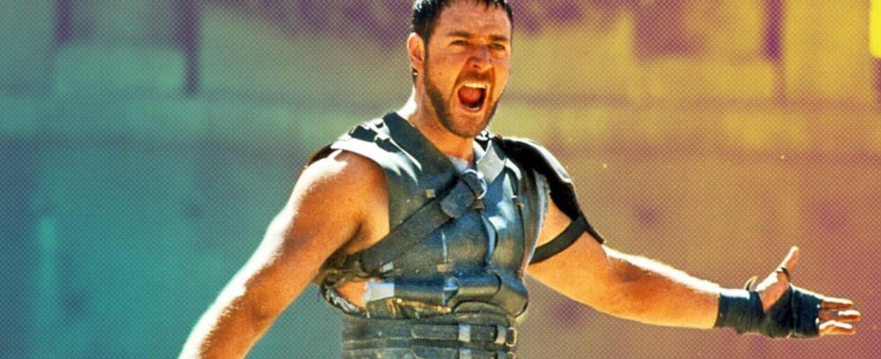 Russell Crowes gladiator helmet almost ruined iconic final scene