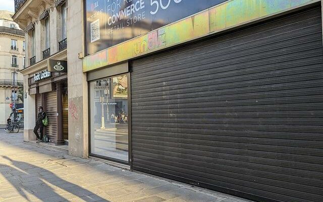 Store windows were covered with blackboards one by one The