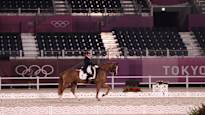 The Olympic champion lashed out at his horse the