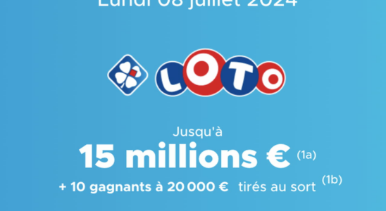 the draw of Monday July 8 2024 15 million euros