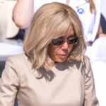 In the stands of the Olympic Games Brigitte Macron looks