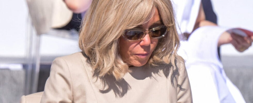 In the stands of the Olympic Games Brigitte Macron looks