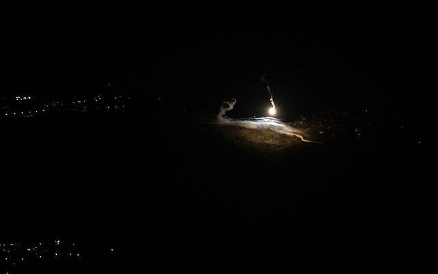 Missile attack from southern Lebanon to northern Israel at night