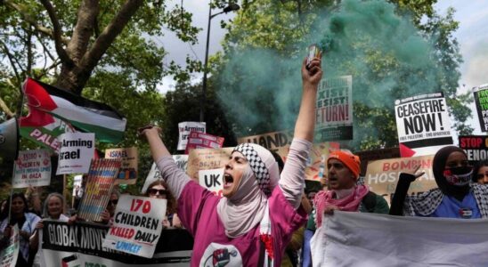 Pro Palestinian protesters in London demand embargo on arms sales to