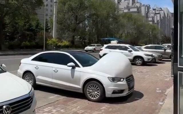 Shocking image in China Extreme heat turned cars into this