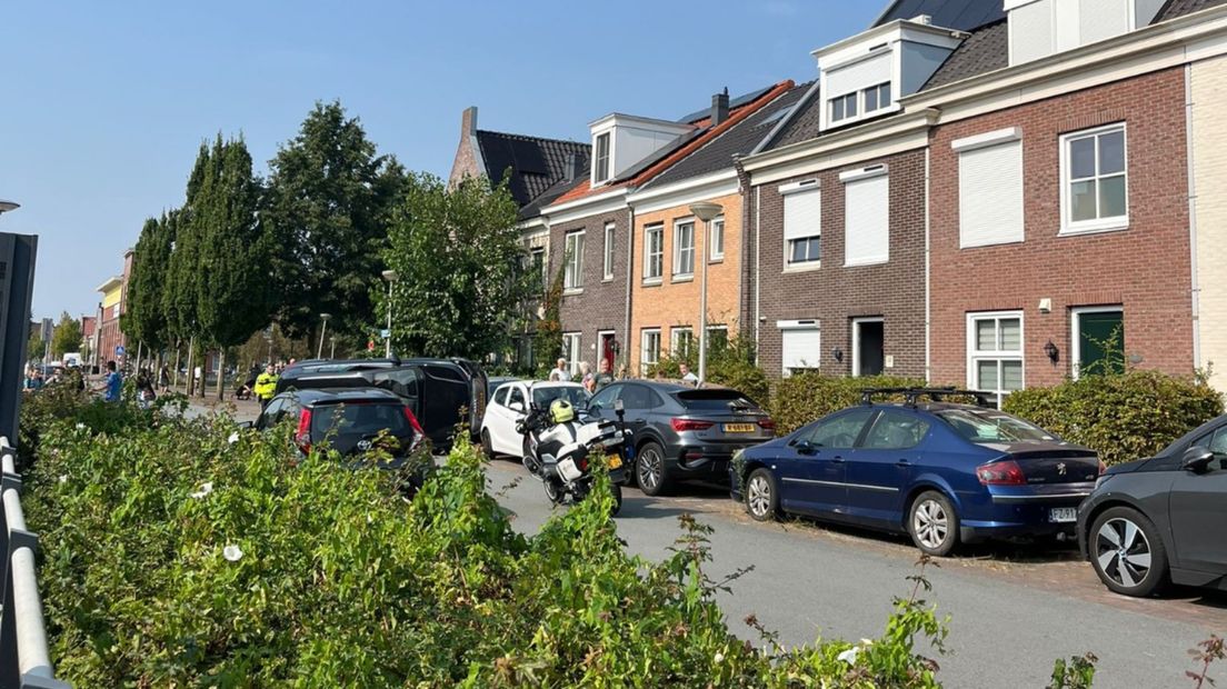 Car on its side in Vleuten