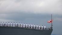 A Japanese navy ship was seen in the Taiwan Strait