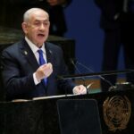 Protest during Netanyahus speech at the UN The Turkish delegation