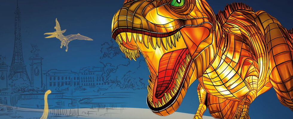 100 dinosaurs lit by lanterns an exceptional spectacle awaits you