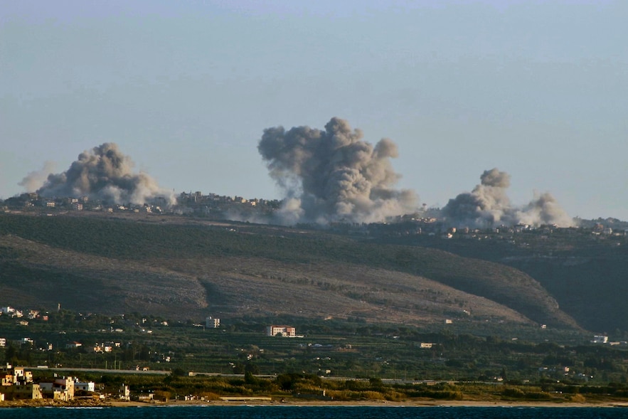 Smoke rises after an Israeli strike in southern Lebanon, October 4, 2024