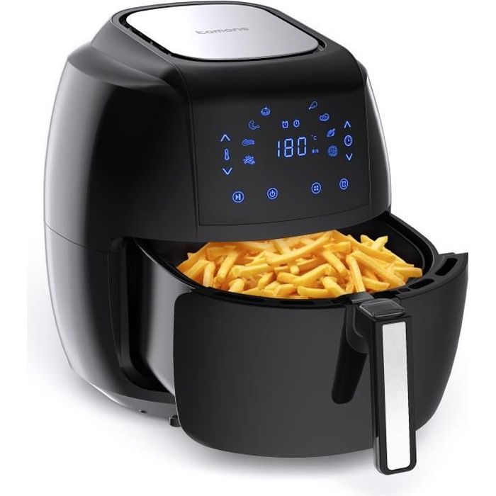 5.5L Airfryer XXL Oil-Free Electric Fryer With Removable Bowl and Recipe, 8 Models, LED Touch Screen, 1800W