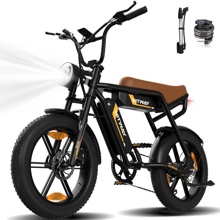 HITWAY 20 electric bike" *4.0 Big Tires, Electric Mountain Bike E-Bike with 48V/13Ah*2 Removable Batteries, 7 Speeds 250W LCD Display