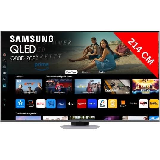 Samsung TV AI QLED 85" Q80D 2024, 4K