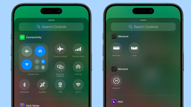 Connection buttons in the control center will increase with iOS