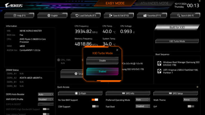 Gigabyte introduces X3D Turbo mode for its motherboards