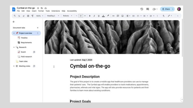 Google Docs becomes more useful with tab system