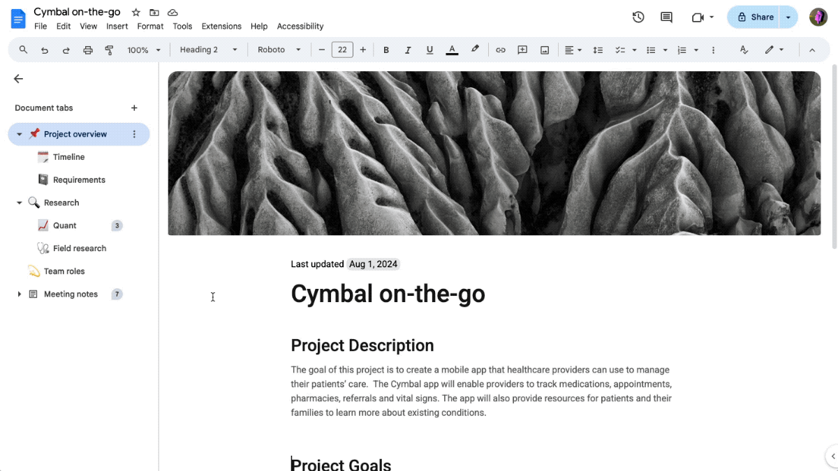 Google Docs becomes more useful with tab system